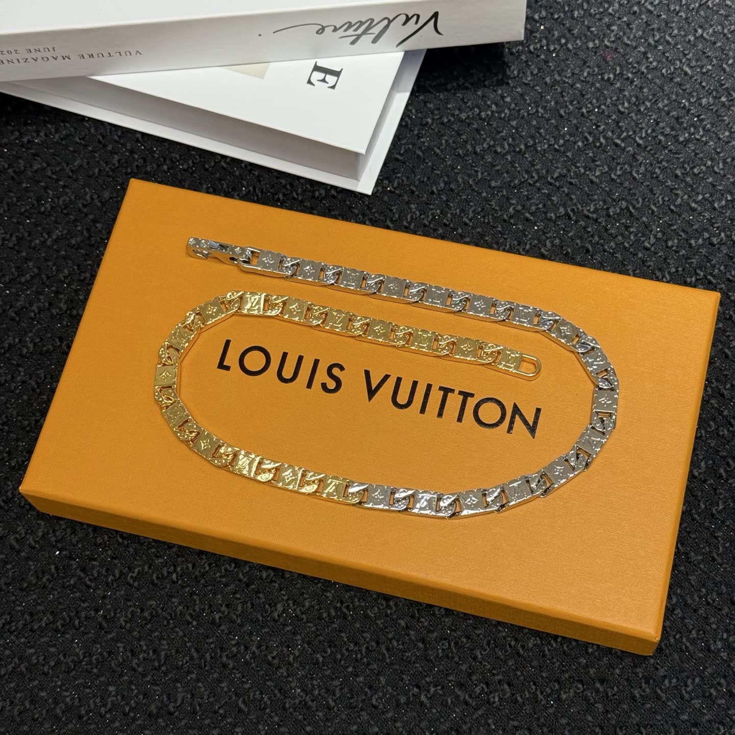 Louis Vuitton Gold and Silver Tone Necklace Louis Vuitton Gold and Silver Tone Necklace